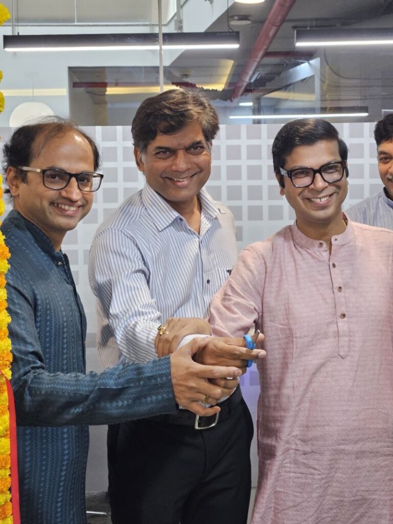 Leadership cutting the ribbon at the Vela Technologies India office inauguration in Bengaluru